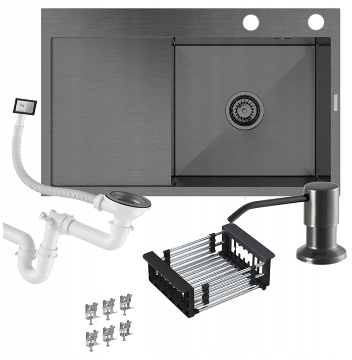 ZLEW-STALOWY-CZARNY-GRAFITOWY-1KOM-OCIEKACZ-SUSZARKA-BARI78P