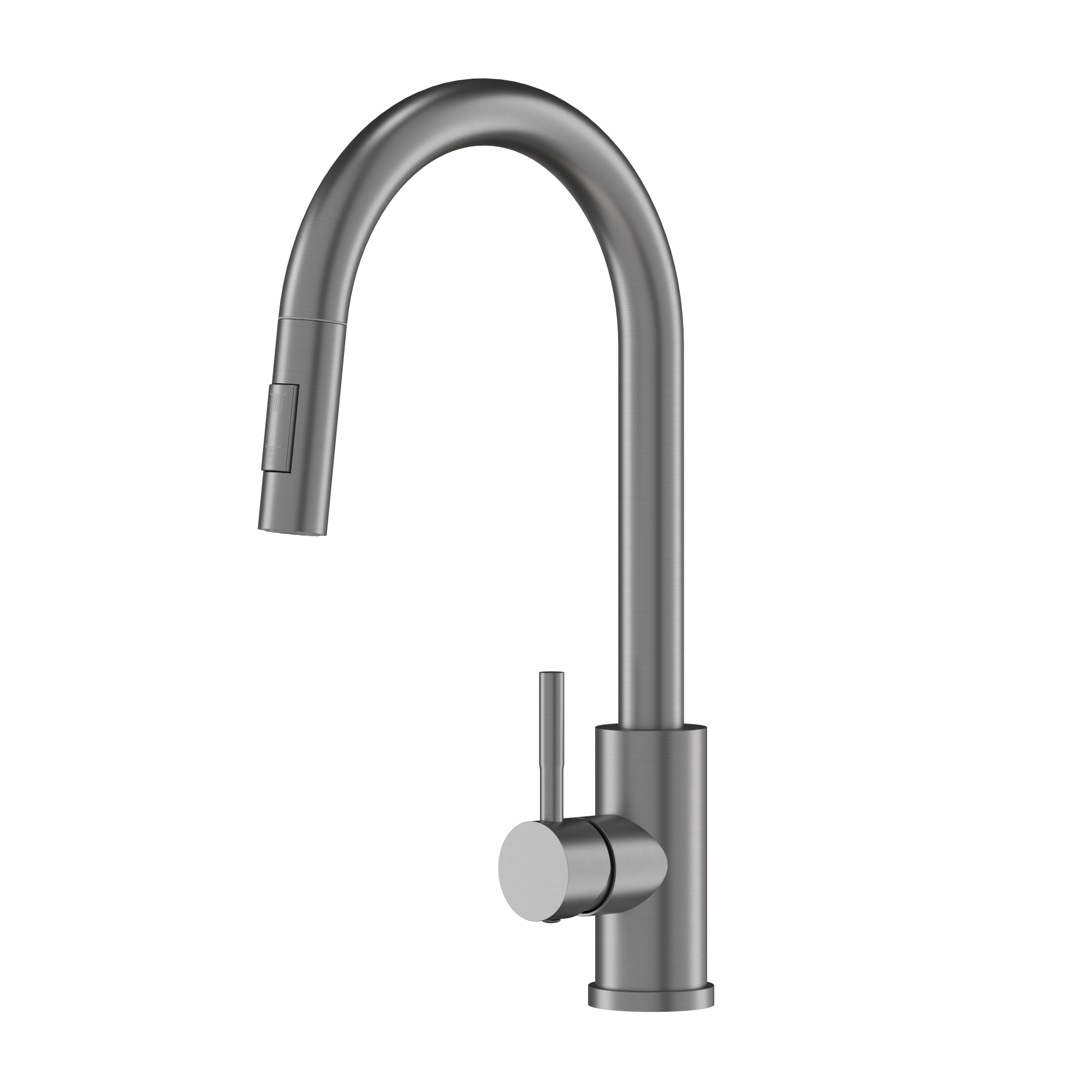 Bateria kuchenna wyciągana wylewka gun grey metalik kran stal LOSETO