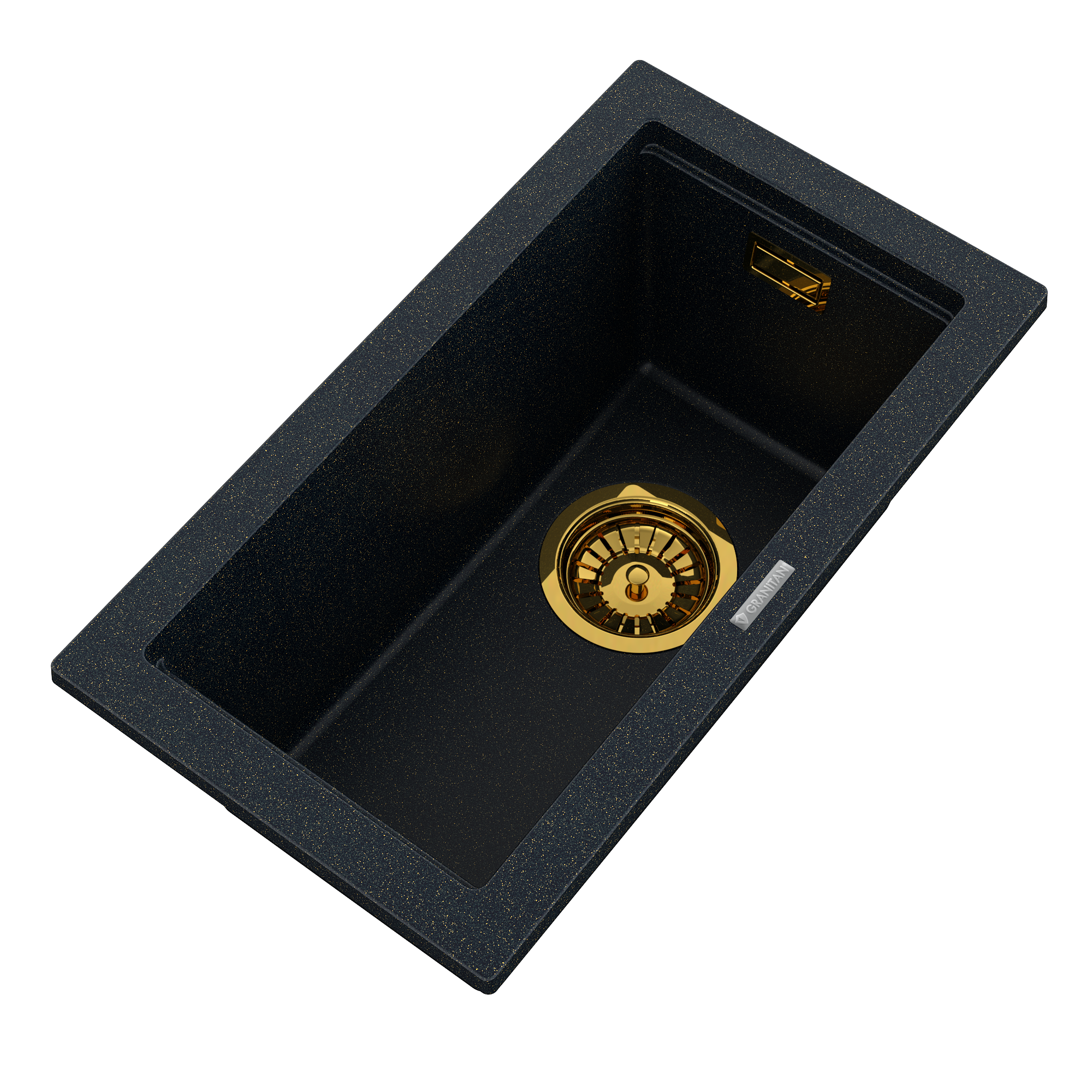 Zlewozmywak granitowy wąski złote drobinki TUGA28 Gold