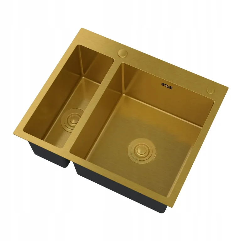 ZLEWOZMYWAK-STALOWY-1-5-KOMOROWY-ZLOTY-SYFON-OCIEKARKA-DOZOWNIK-BARI61-Liczba-komor-poltorakomorowy