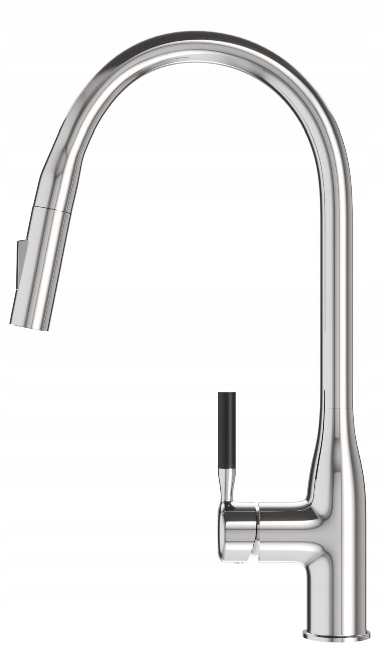 BATERIA-KUCHENNA-WYCIAGANA-WYLEWKA-SREBRNA-KRAN-DWUFUNKCYJNY-CHROM-FOSSA-Kolor-srebrny