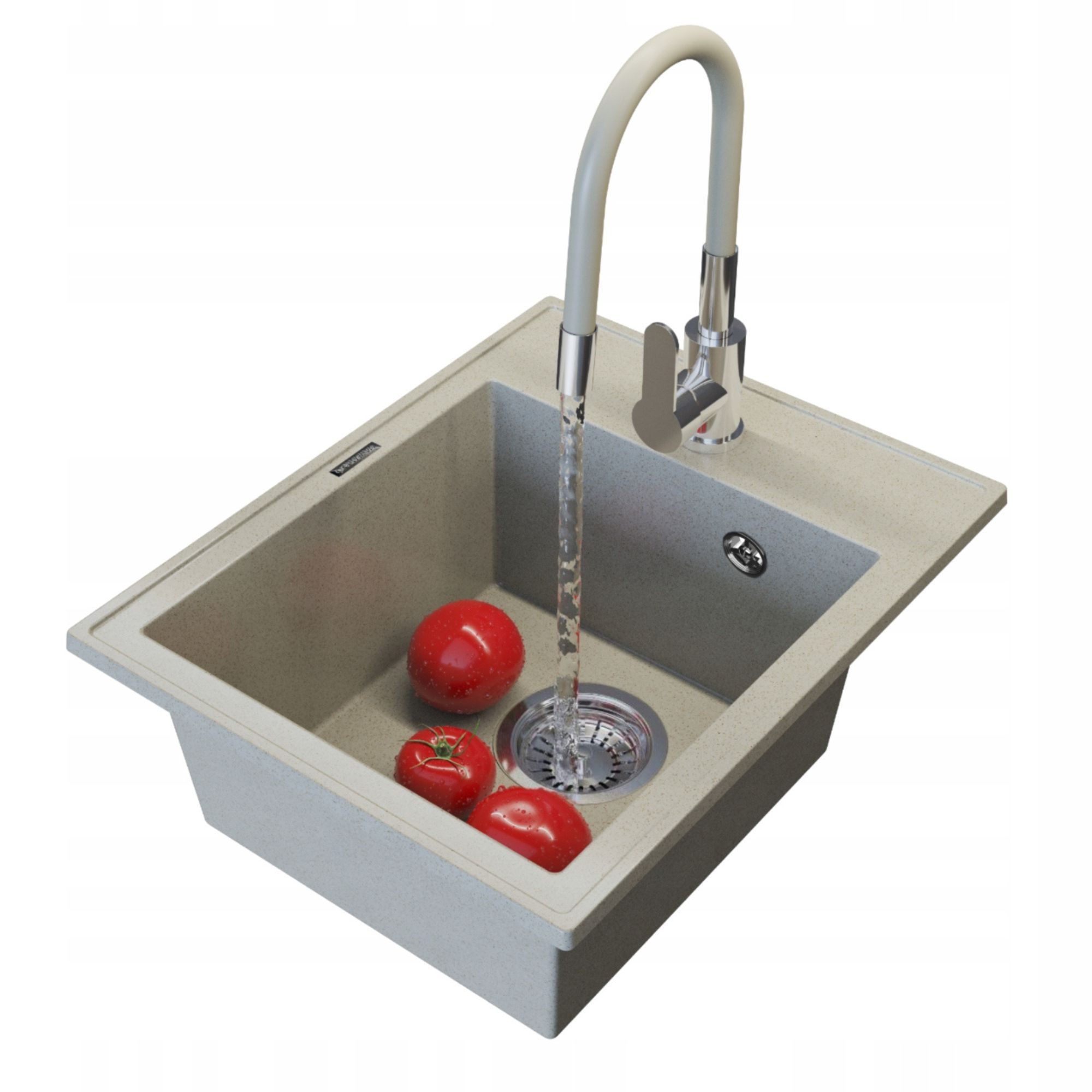 ZLEWOZMYWAK GRANITOWY BEŻOWY ZESTAW NERO BATERIA KUCHENNA GRADO