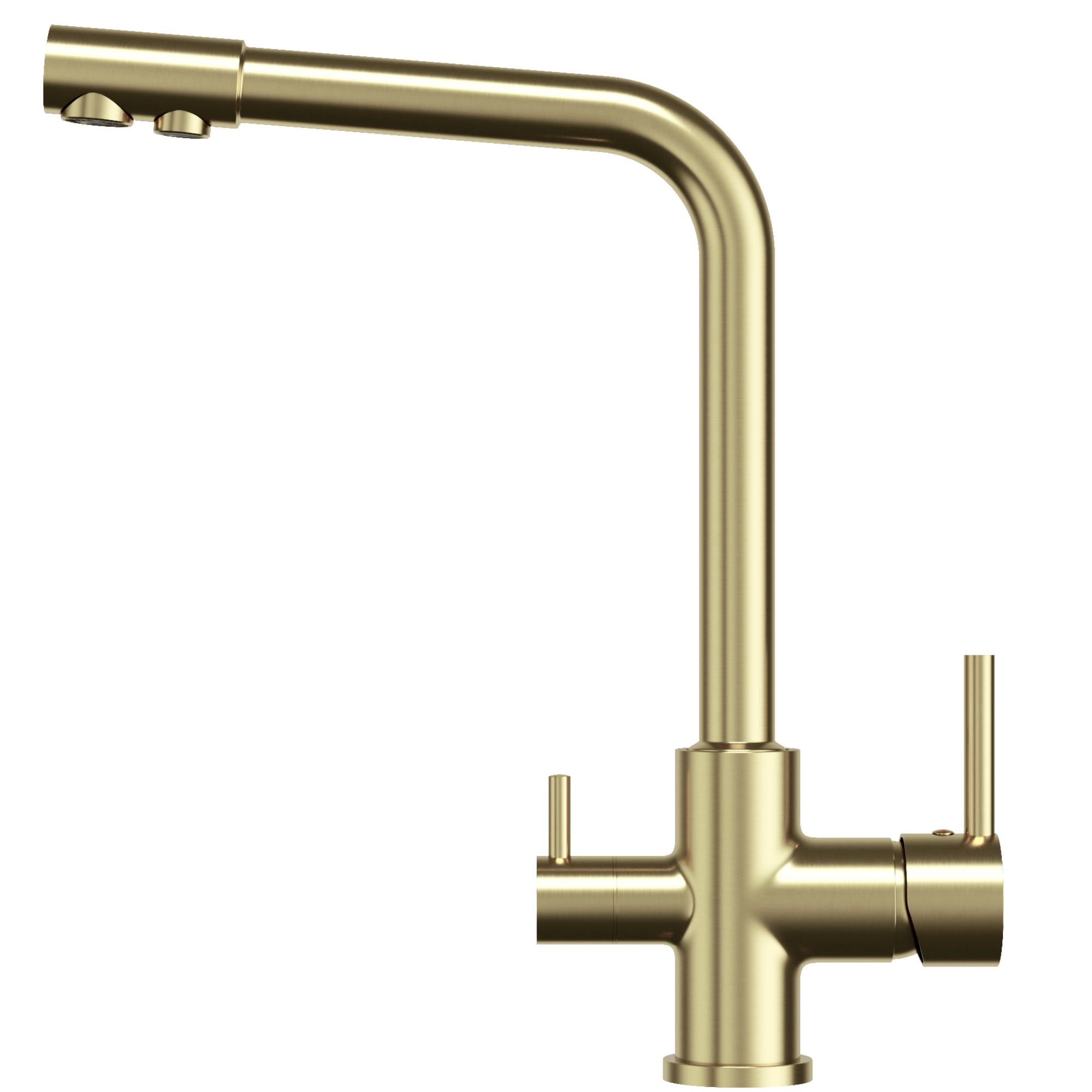 Bateria kuchenna trójdrożna kran do filtra wody do kuchni szczotkowane złoto FLOW