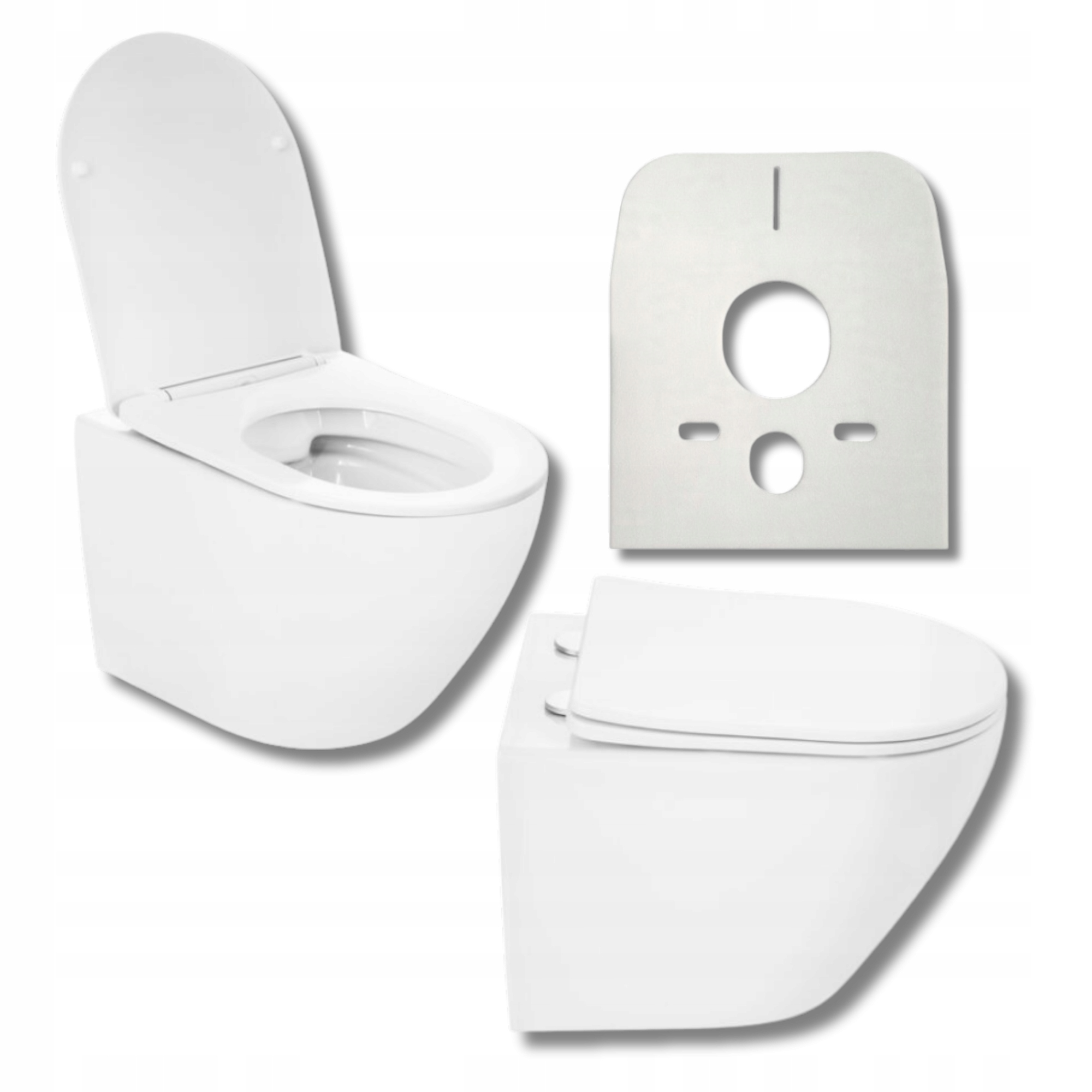 MISKA WC PODWIESZANA TOALETOWA RIMLESS BEZKOŁNIERZOWA DESKA BIAŁA OVI 303