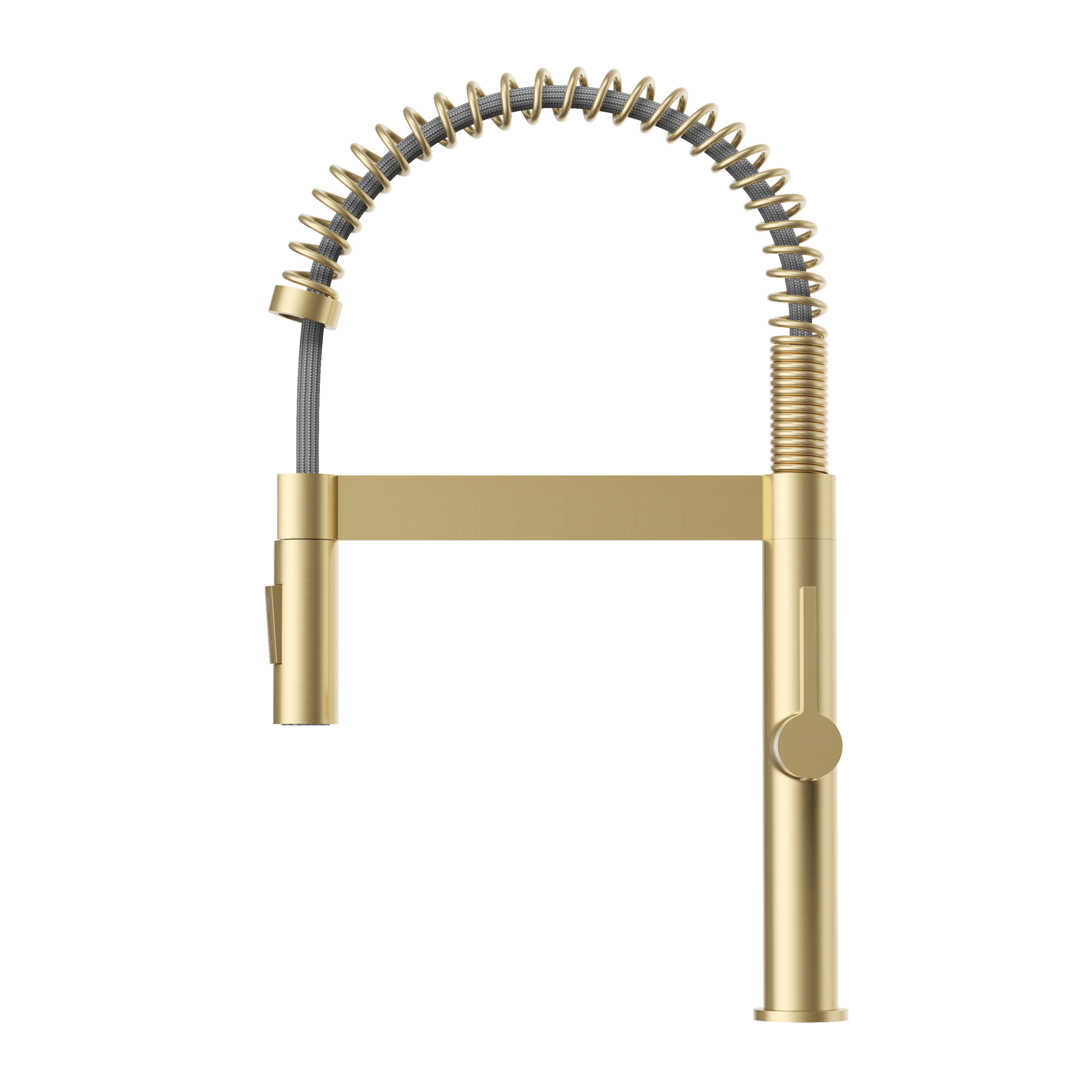 Bateria kuchenna spiralna wyciągana wylewka wysoka brushed gold kran Elara