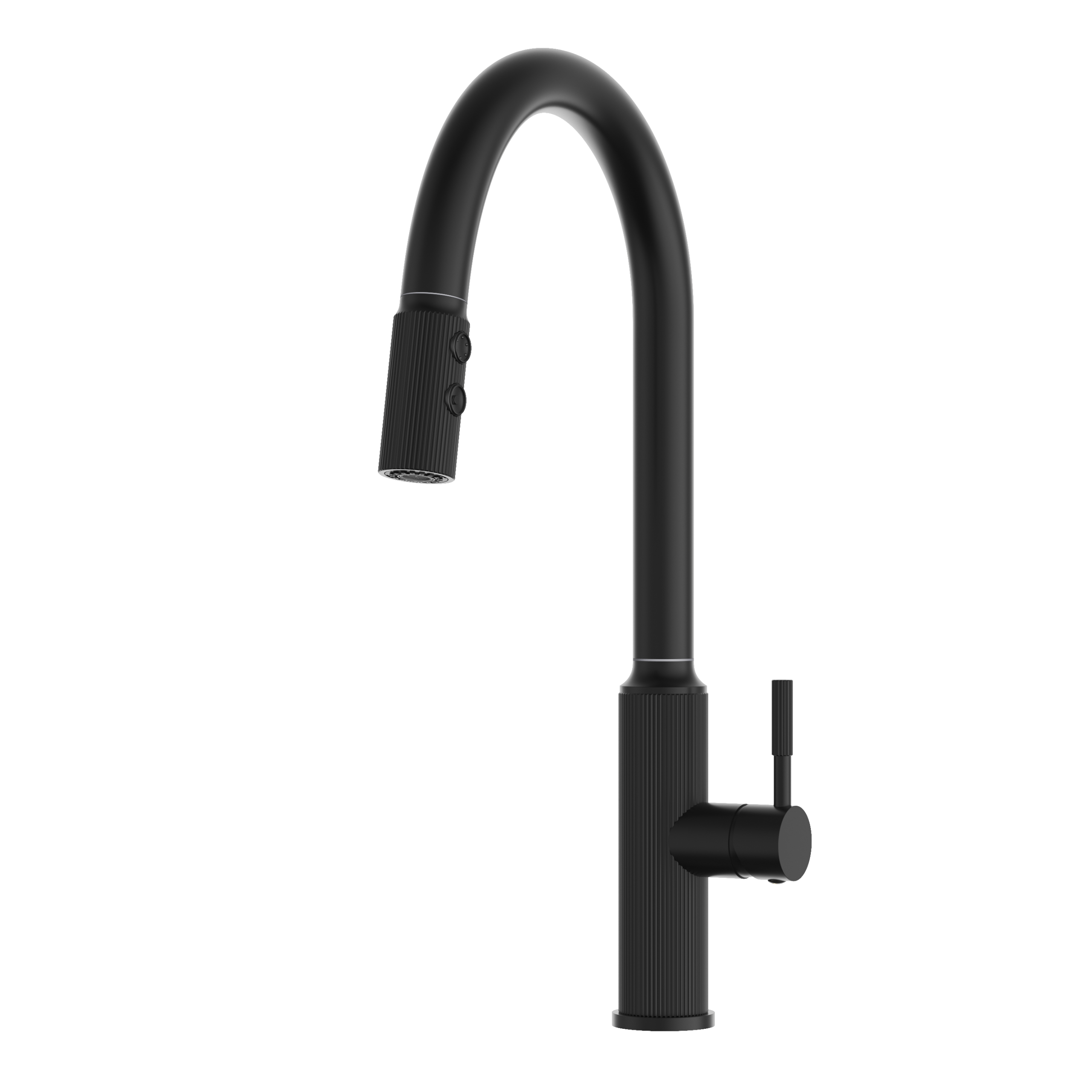 Bateria kuchenna czarna wyciągana wylewka kran stojący LUNA