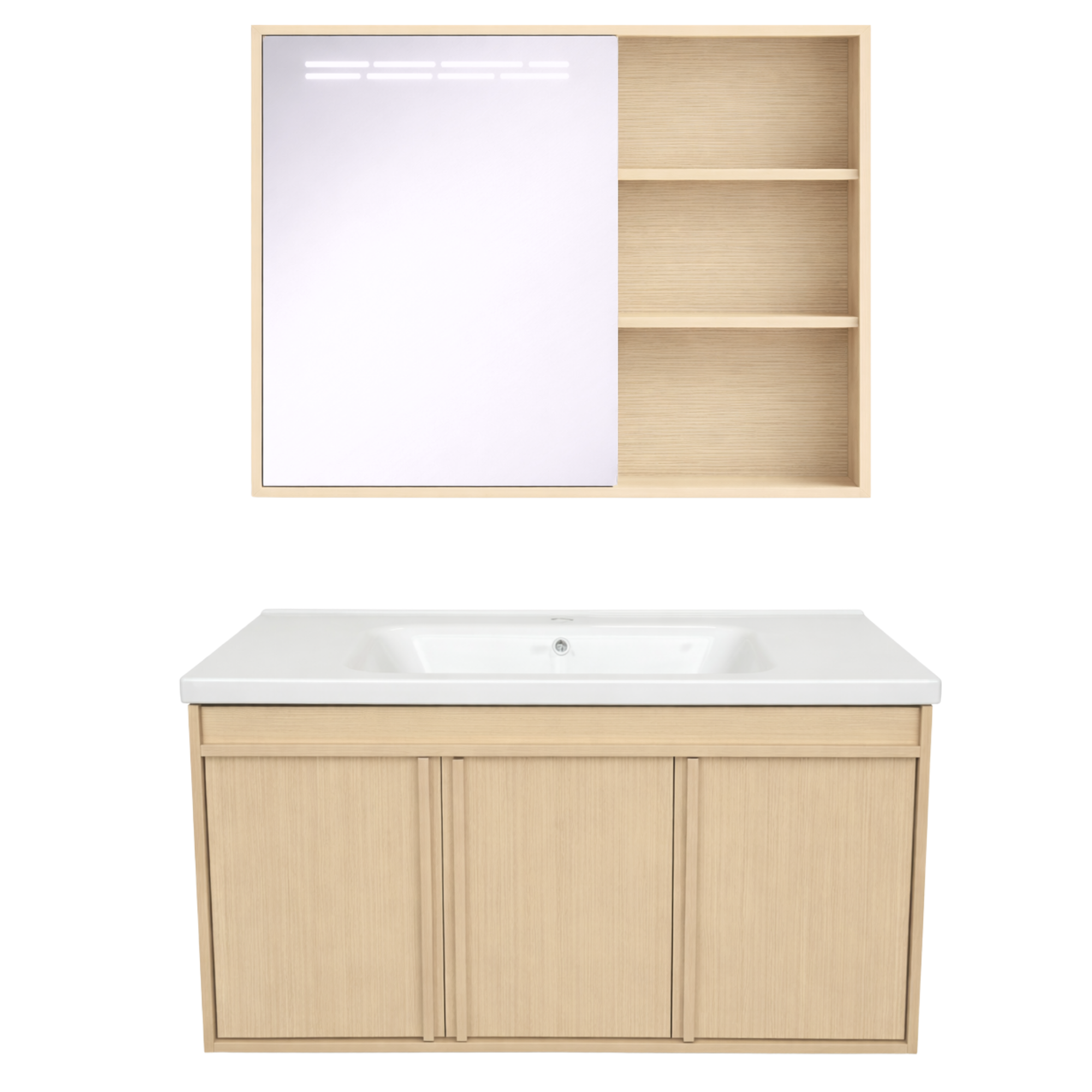 Szafka łazienkowa zestaw umywalka lustro wisząca nowoczesna lucy light 100x47 premium