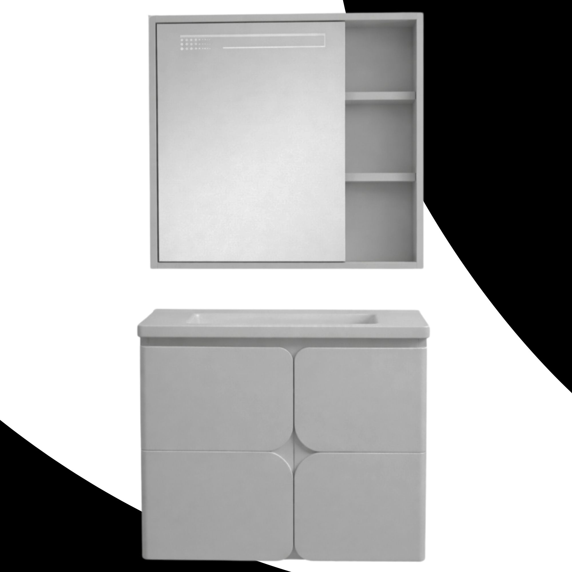 Szafka łazienkowa ZESTAW Umywalka Lustro wisząca Nowoczesna Serenia